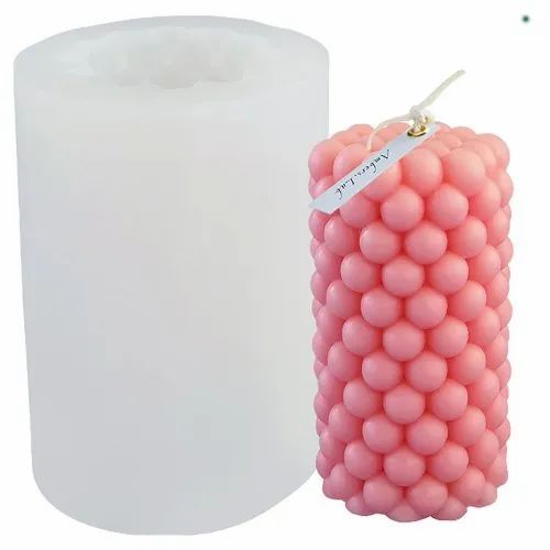 Bubble Pillar Candle Mold, Geometric Cube Silicone Mold jindeal inc